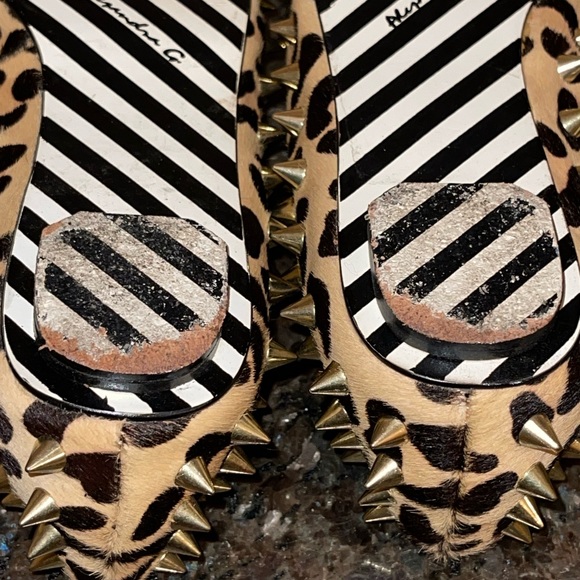 Intermix Alejandra G leopard calf hair studded flats - Picture 7 of 12